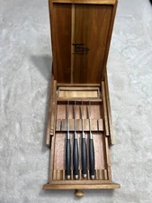 Syokami four knife set with wooden drawer