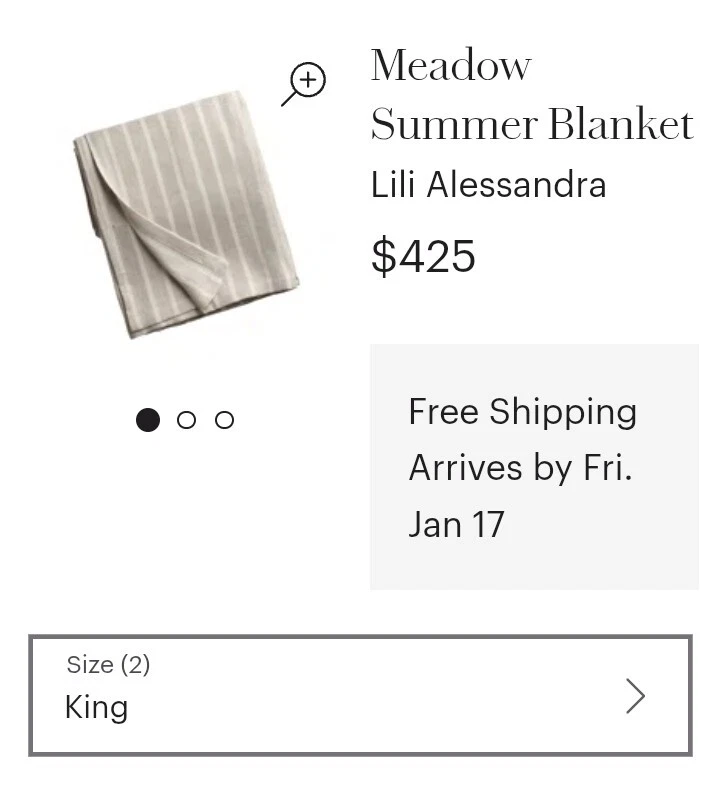 Lili Alessandra Meadow King Cotton Linen Bed Blanket NWT! 😍 FREE SHIPPING! - Image 3 of 4