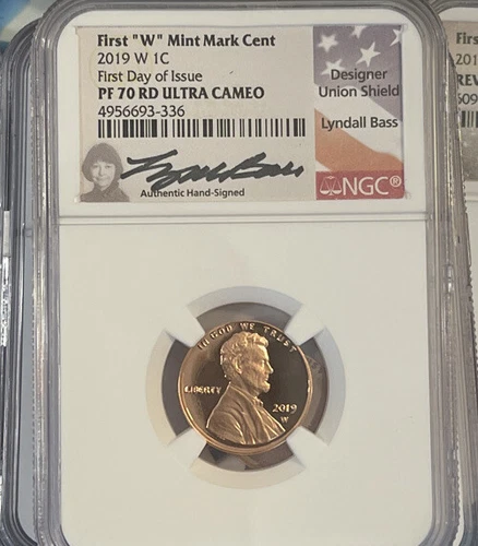 2019 W NGC Ultra Cameo PROOF PF70RD SHIELD LINCOLN PENNY CENT FDOI Bass Signed