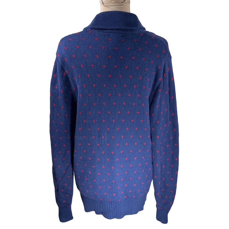 Cárdigan suéter cuello chal Merona para hombre azul marino rojo talla M mediano Foto 2 de 4