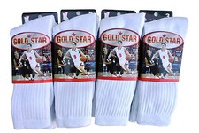 3 OR 12 pairs Men's Crew Socks Cotton Cushion White Sport 10-13 Multi-color