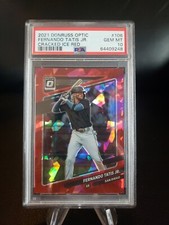 2021 Fernando tatis jr Panini Donruss Optic Red Cracked Ice /7  PSA 10
