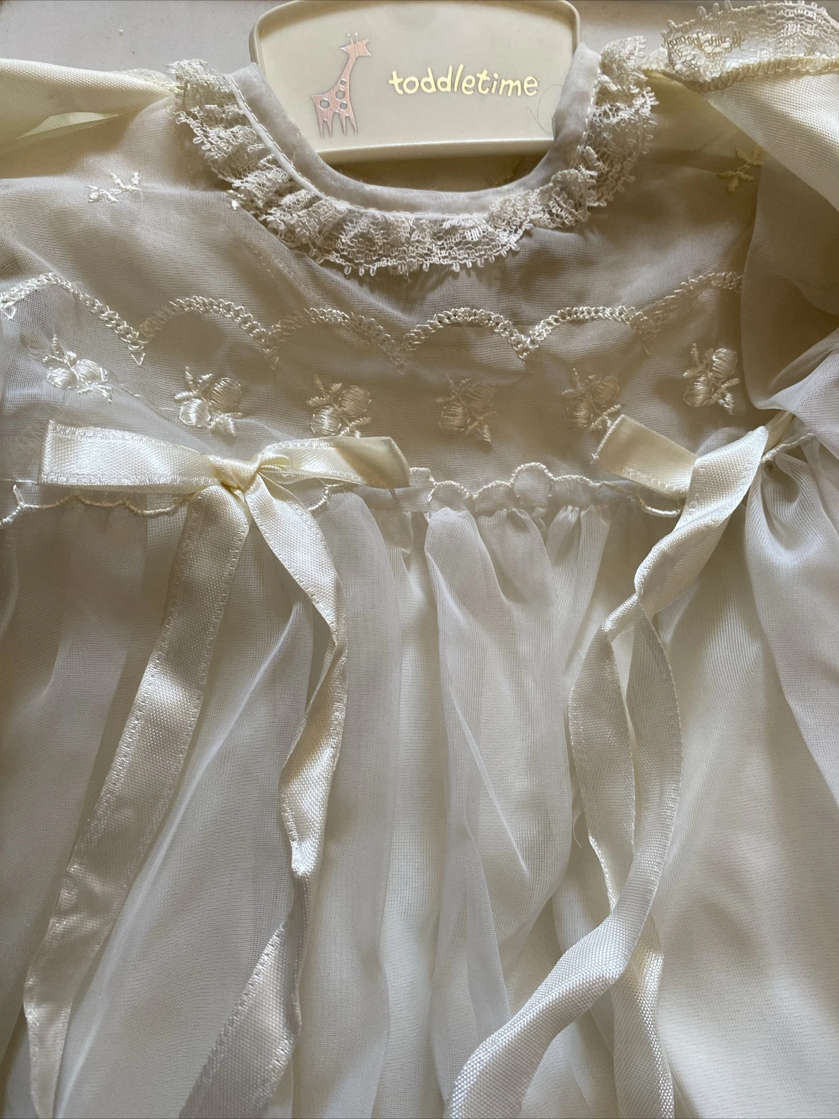 OFF WHITE Vestito Vintage Neonato Bambino Battesimo Off White E Pull Over 2pz.