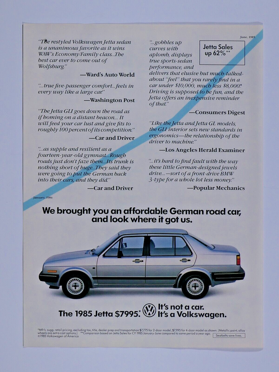 1985 Volkswagen Jetta Vintage Affordable German Road Car Original
