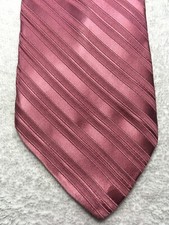 CITY OF LONDON MENS TIE MAUVE PINK STRIPED 3.75 X 60