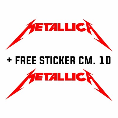 AUFKLEBER Fensteraufkleber metallica HARD ROCK METAL PUNK + 1 FREE STICKER cm.10