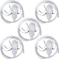 Elongated Pediatric Oxygen Mask with Medium Concentration  7' Tubing - 5 Pack