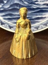 Brass Chime Dutch Woman Chef Dinner Bell Figurine Ornament Women England-3”