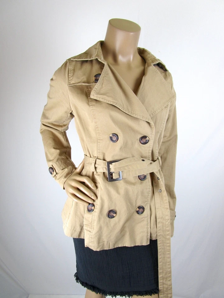 YMI двубортный холст куртка размер маленький верблюд цвет хлопок - Изображение 3 из 4