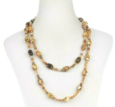 Jay King 60'' Bold Chunky Butterfly & Graveyard Point Chalcedony Necklace NEW