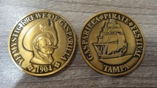 Tampa Florida Gasparilla Medallion Pirate Festival Challenge Coin Gold Color