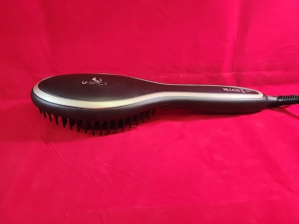 U Spicy Hair Iron Straightener Brush Women's Black Model US-FSOO5 Heated Works - Image 3 of 4
