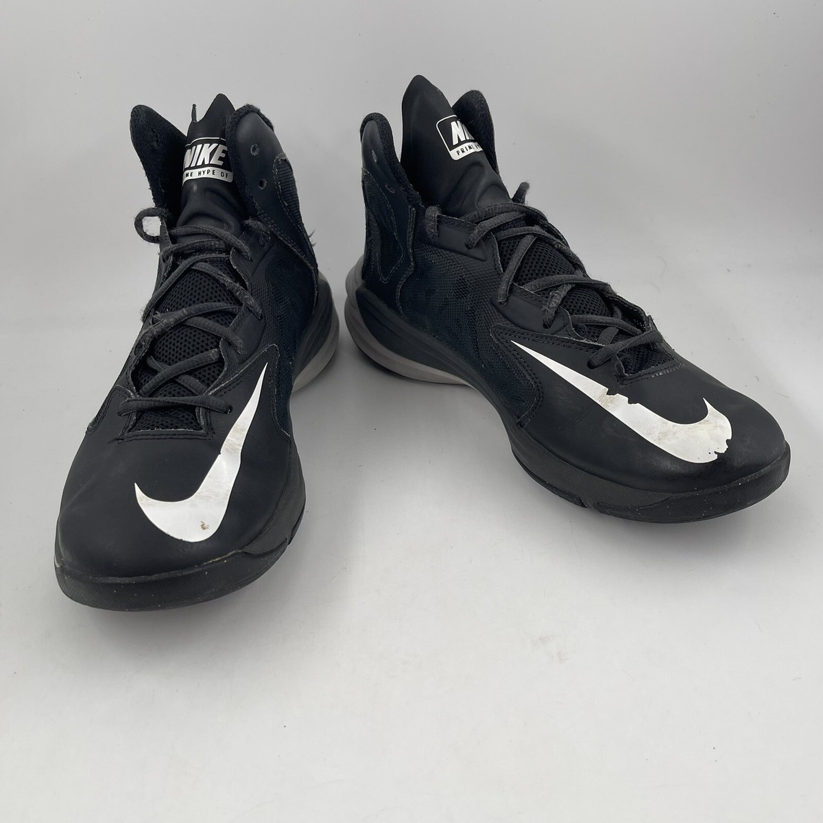 Nike‎ Prime Hype Basketball Sneakers Black/Silver/White Sz 8.5 Streetwear Core NIKE PRIME HYPE DF Black & Gray Hi Tops Jordans Basketball  main image 2