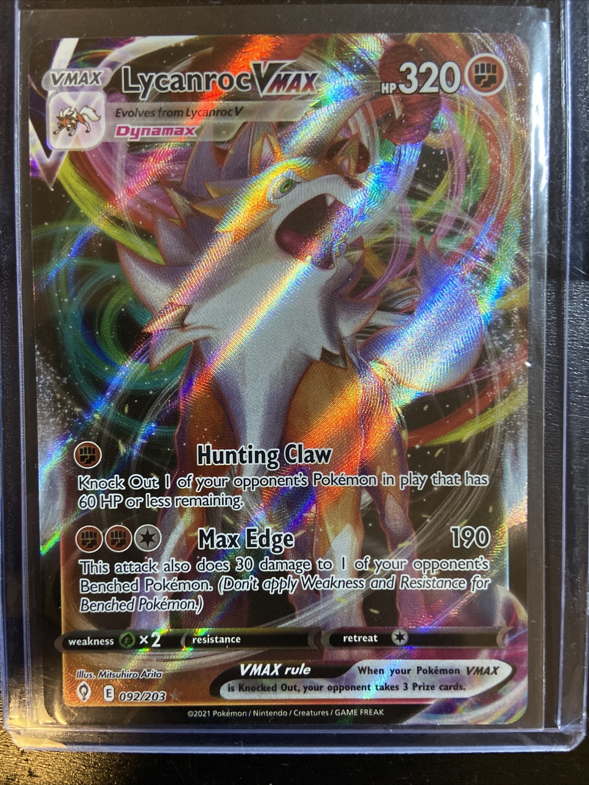 Lycanroc VMAX 092/203 Evolving Skies Pokemon TCG NM - Mint Ultra Rare I2