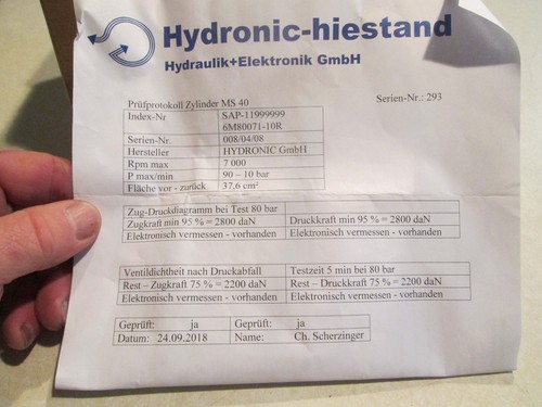 HYDRONIC M80071-10 HYDRONIC-hiestand, HYDRAULIK+ELEKTRONIK **NEW** - Picture 5 of 7