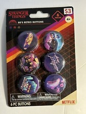 Stranger Things 6 Piece Button Set - 80’s RETRO NETFLIX