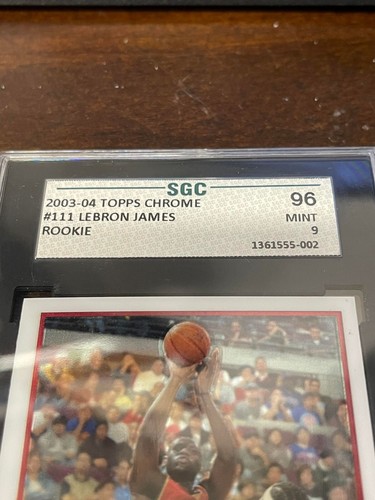 2003-04 Topps cromo #111 LeBron James RC SGC 96 Cavaliers novato - Imagen 7 de 16