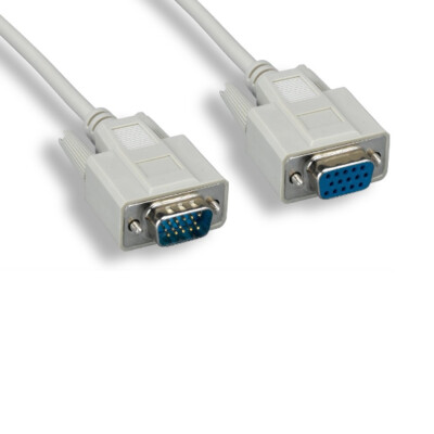 Kentek 10ft VGA HD15 14 Pin Video Extension Cable for PC Monitor Legacy 14C Gray