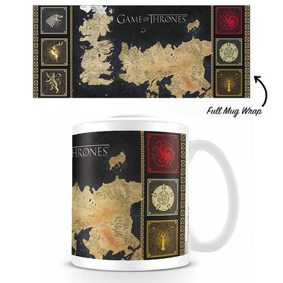 GAME OF THRONES WESTEROS MAP COFFEE TEA MUG OFFICIAL LICENSED **NEW**