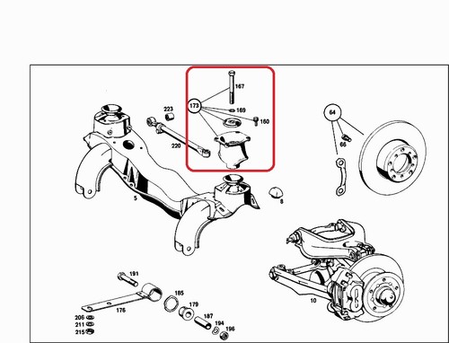 Mercedes W108 - W113 - Kit de montaje submarco delantero Pt: - 108 330 02 75, 1083300275 - Imagen 6 de 6