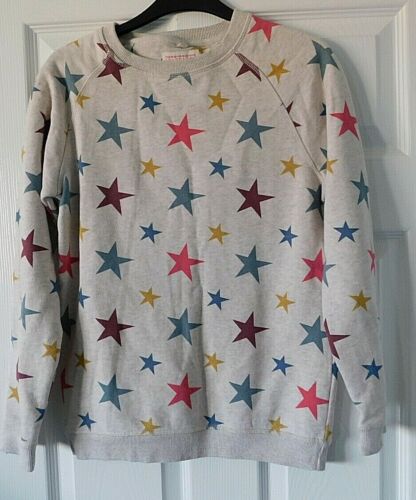Girls FAT FACE Beige Stars Print Long-Sleeve Designer Jumper Top Age 12/13 Years - Picture 1 of 4