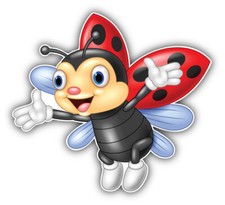 Cute Ladybug Cartoon Car Bumper Sticker Decal
