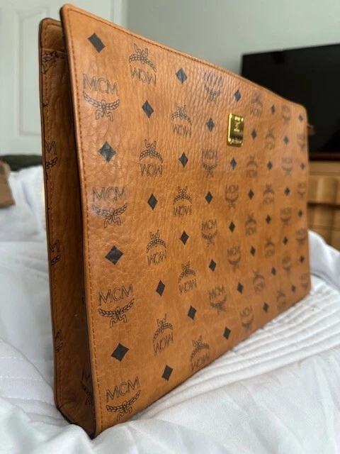 MCM Visetos Bandolera Mediana Bolso para Laptop - Coñac Foto 4 de 4