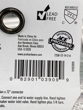 Ace 4096699 Ice Maker Refrigerator Connector Hose ¼" x ¼" x 72" Reinforced PVC 8