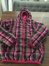 THE NORTH FACE 550 GIRLS REVERSIBLE PUFFER HOOD JACKET GOOSE DOWN SIZE-XL-18