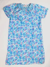 Smart Time Snap Front Floral House Dress Smocked Robe NEW With tags Medium