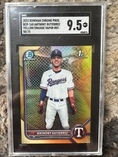 2022 Bowman Chrome Orange Refractor /75 Anthony Gutierrez GM #BCP-160 SGC 9.5