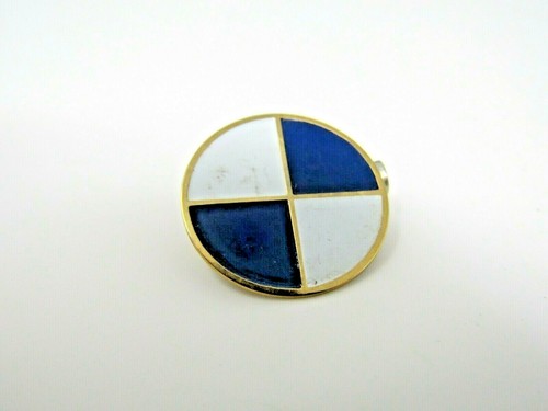 Vintage BMW Logo Lapel Pin Blue White Bavarian Roundel Gold Tone Enamel Badge