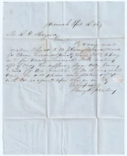 RARE Letter Signed Confederate Diplomat Jeff Davis Friend- Henry Stotesbury 1847