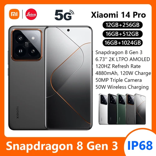 Xiaomi Mi 14 Pro 5G Snapdragon 8 Gen 3 HyperOS 16GB1TB 120W Fast Charging 120Hz