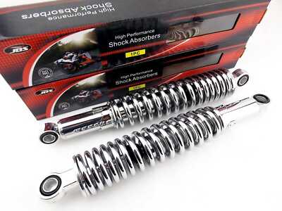SUZUKI TS250 340mm JBS CHROME REAR SHOCK ABSORBERS EYE TO EYE
