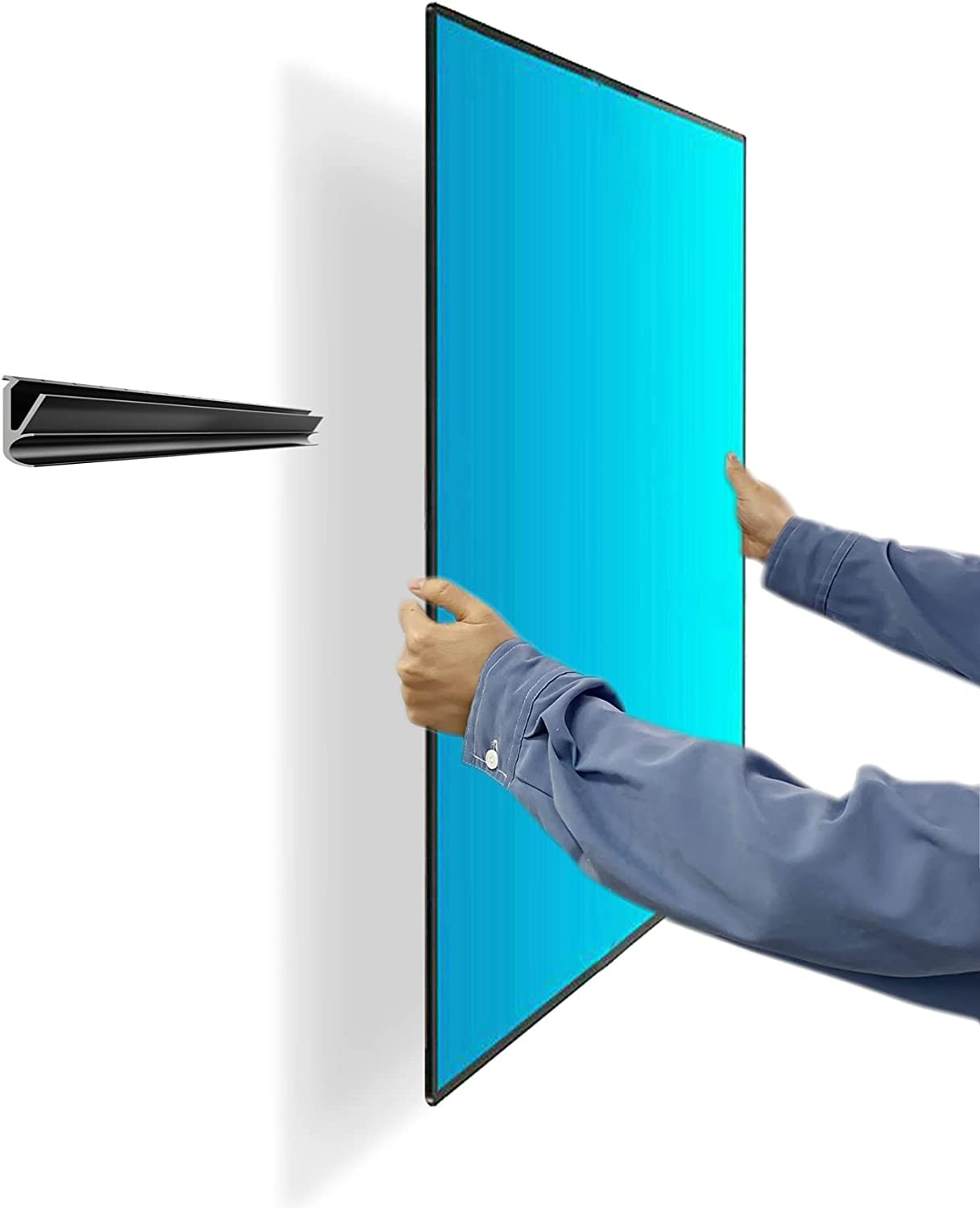 Studless TV Hanger No Damage No Drill Screws Flat Screen Easy Install Bar