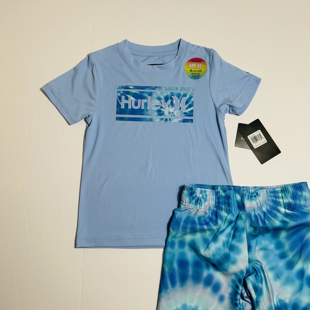 セットFCRB Hurley RASH GUARD、 SWIM SHORTS Hurley Boys UPF 50+ Rash Guard Tee & Swim Trunks Shorts Set Outfit