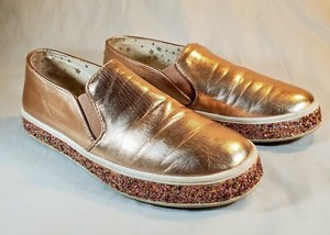 steve madden rose gold slip on sneakers