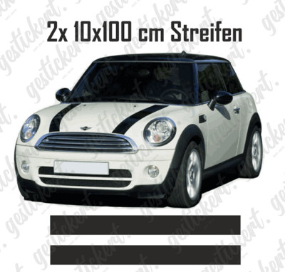 2x Streifen Motorhaube für Mini Cooper S Aufkleber Sticker Decal Hood Stripe