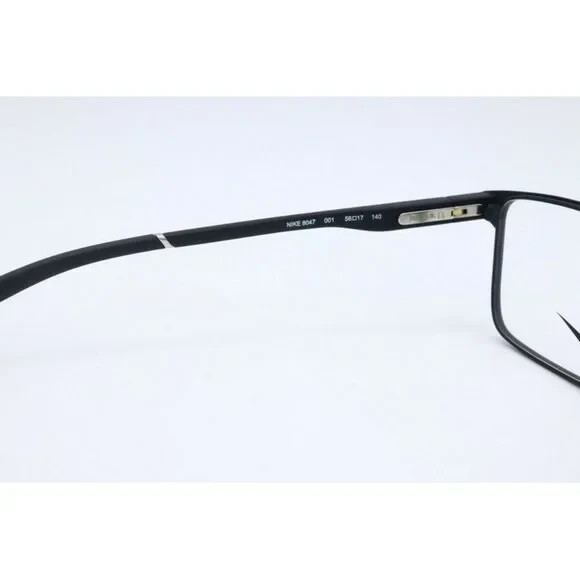 New Authentic Nike 8047-001 Rectangle Black Eyeglasses Demo Lenses 56mm