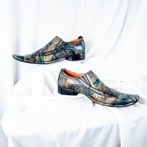 STACY ADAMS blau türkis Camouflage Herren elegante Halbschuhe Schuhe Größe 11 M - Bild 7 von 12