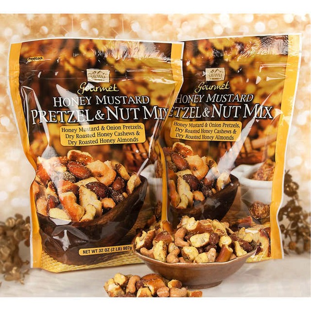 SAVANNA ORCHARDS GOURMET HONEY MUSTARD PRETZEL & NUT MIX 32 OZ for sale