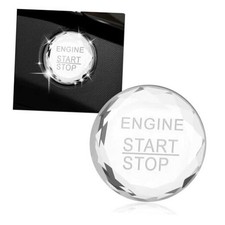 Rhinestone Car Push Start Button Cover,Bling Auto Push to Start Engine Silver