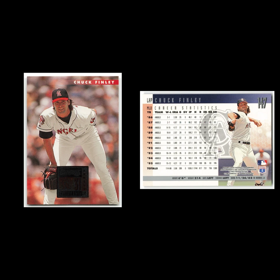 Chuck Finley #147 1996 Donruss Anaheim Angels Baseball Card MLB NM - Image 3 of 3