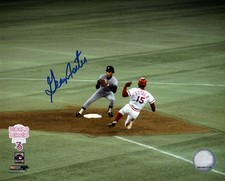 George Foster Signed Reds World Series Sliding 8x10 Photo - (SCHWARTZ COA)