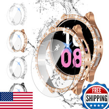 8p Bling Diamond Case  Screen Protector for Galaxy Watch 5/4 44mm Anti-Fog TP