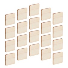 100Pcs Wooden Squares for Crafts Durable Wood Tiles Beige DIY Decor Pieces