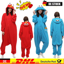 Elmo Kostüm Erwachsene Sesamstraße Krümelmonster Karneval Cosplay Nachtwäsche DE