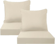 PatioGlow Outdoor Seat Cushion Set, 22" x 22" x 3.5", Set of 2, Water-Resistant