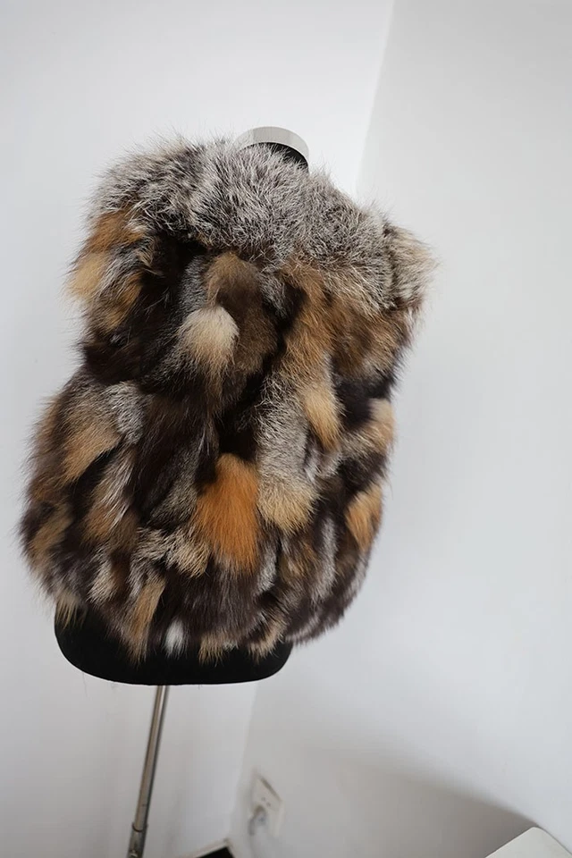 100% Genuine fox fur vest /fur jacket/ fur scarf/ cape//brown fur collar /shawl - Image 3 of 4